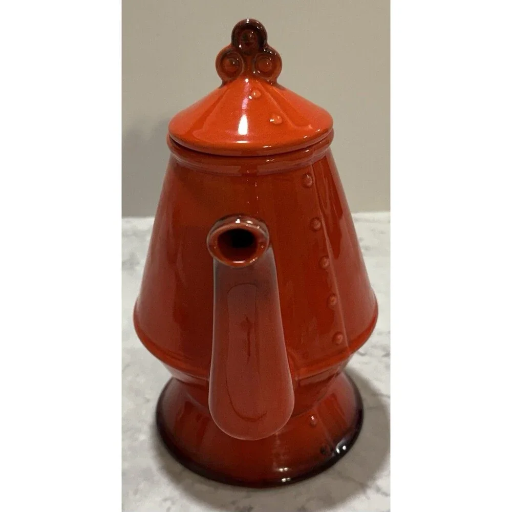 Vintage Metlox Poppytrail  Vernon Red Rooster Coffee Pot with Lid